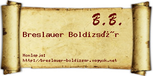 Breslauer Boldizsár névjegykártya